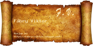 Fábry Viktor névjegykártya